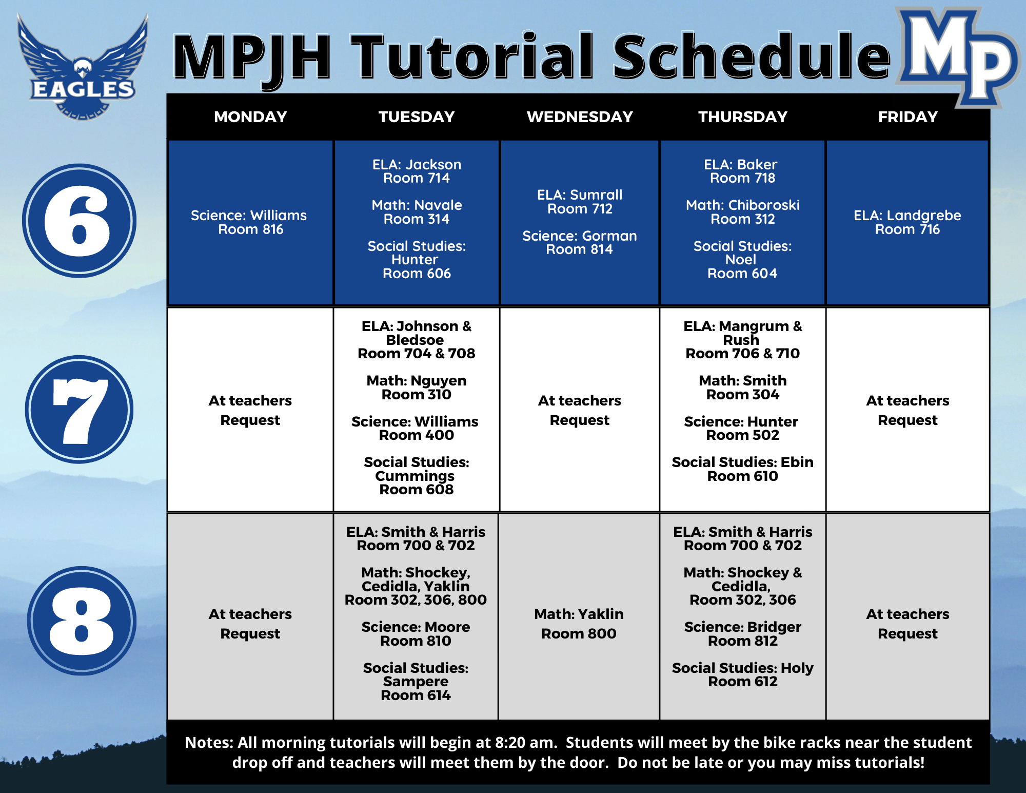 Tutorial Schedule