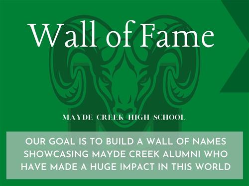 Wall of Fame at Mayde Creek High School