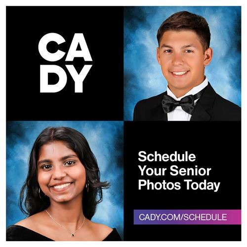 Bookings are now OPEN for senior photo sessions for the class of  2025. You must be photographed by CADY to be in the yearboo