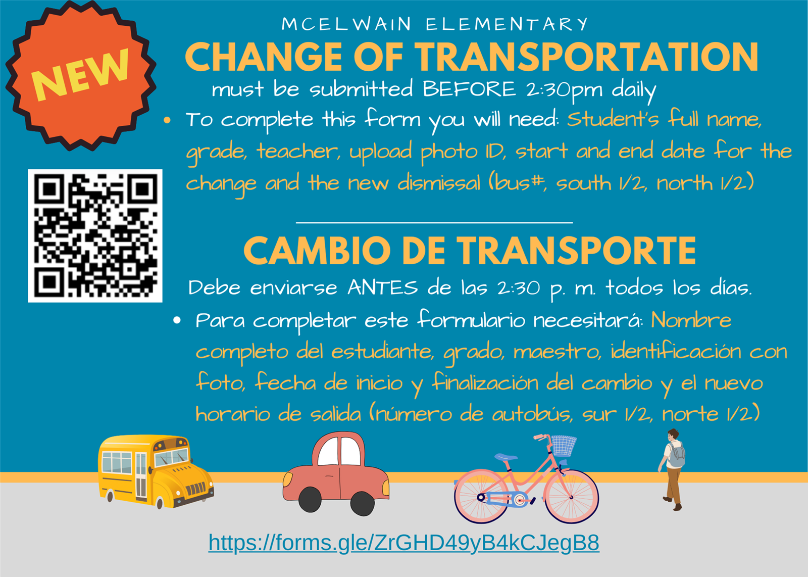 Change of transportation